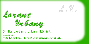lorant urbany business card